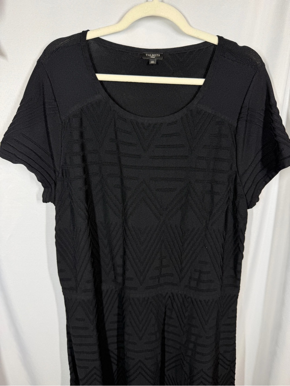 Talbots | Midi Dress Black Short Sleeve Women's Size 2X - Picture 3 of 10